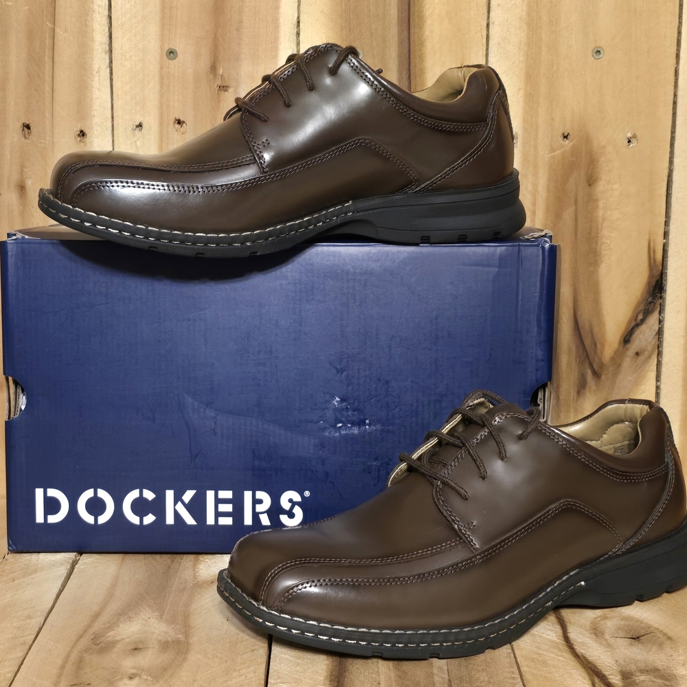 Dockers Men's Brown Lace-Up Comfort Dress Shoes